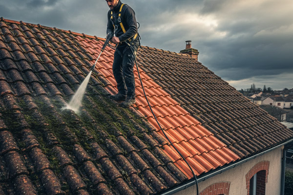 Démoussage professionnel de toiture